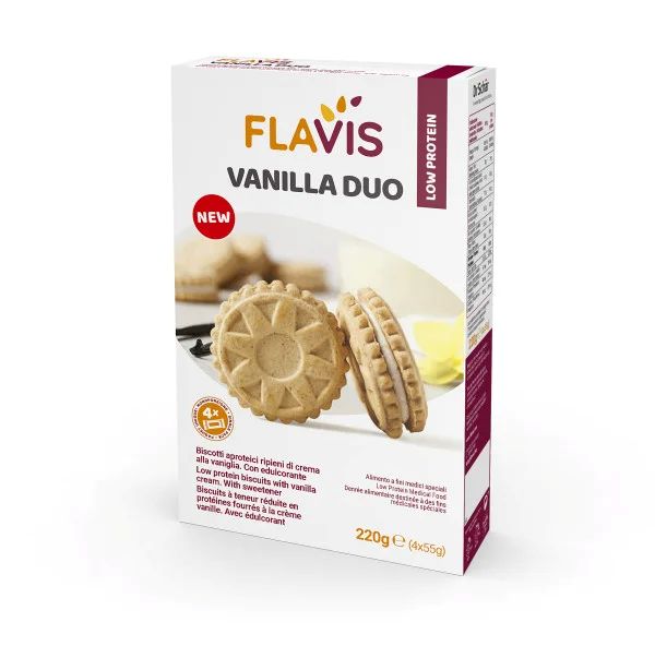 FLAVIS Vanilla Duo PKU | Vanilkové sušienky bez lepku 220g
