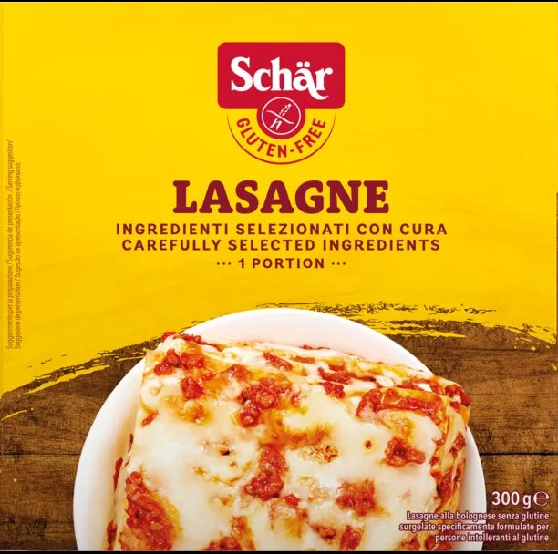 Schar lasagne mrazene hotve jedlo bez lepku